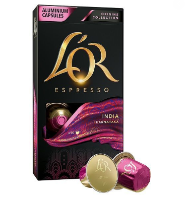 10 Cápsulas Espresso India Karnataka L'Or Máquinas Nespresso Compatibl