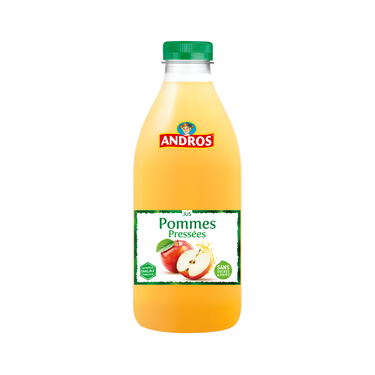 Boisson Jus 100% Rafraichissante Sans Sucre Ajouté de Pommes Pressées Andros 1L