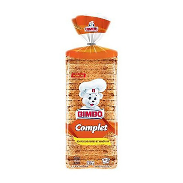 Wholemeal Bread Source of Fiber and Minerals Bimbo 430g