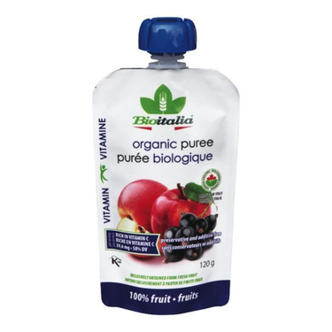 100% Organic Apple and Blackcurrant Compote BIOITALIA Smoothie 120 g