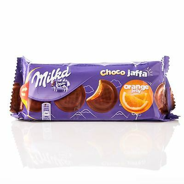 Chocolate Jaffa biscuits with Milka orange jelly 147g