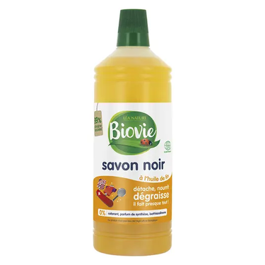 Savon Noir Liquide à l'Huile de Lin Multi-Usage Naturel Biovie  1L