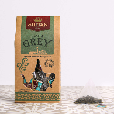 Infusion Thé Vert Menthe Et Bergamote Casa Grey Sultan 15 Sachets