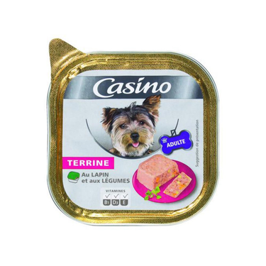 Terrine à l'Agneau, Céréales et aux Légumes pour Chien Adulte Casino  300g