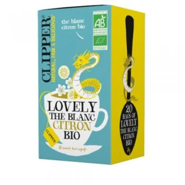 Infusion Lovely White Tea Lemon Organic Clipper 20 sachets