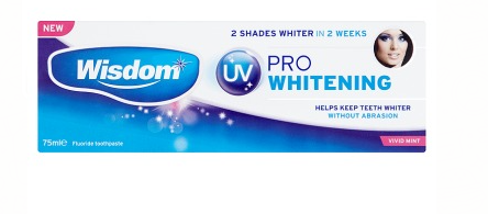 Fluoride Toothpaste Whitening UV Pro Wisdom Bright Mint 75ml