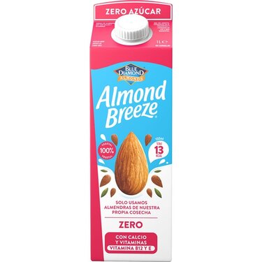 Bebida Bio Almond Breeze Zero, Sin Azúcar y Sin Gluten Blue Diamond 1L