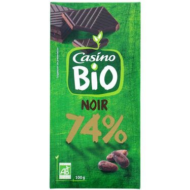 تذوق الشوكولاتة الداكنة العضوية 74% كازينو 100 جرام