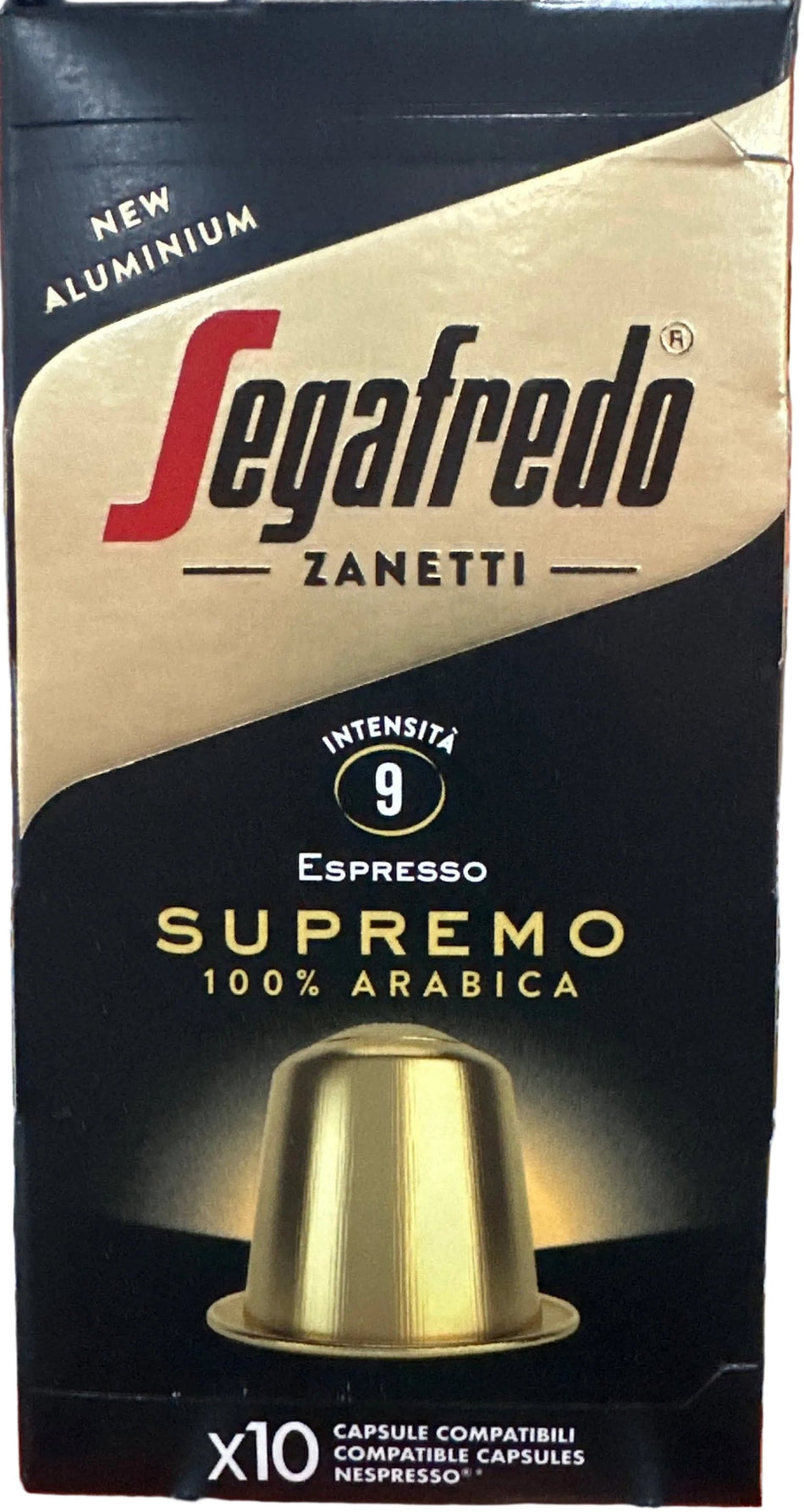 10 capsules Café Compatible Machine Nespresso Supremo 100% Arabica intensité 9 Segafredo