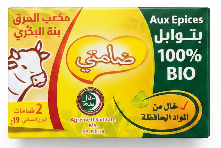 2 Cubes Assaisonnement Saveur Bœuf Bouillon Bœuf Damti 19G