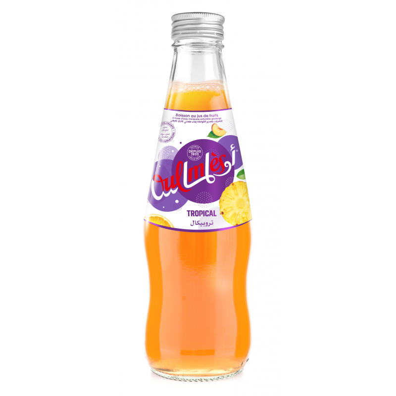 Oulmès Tropical Sparkling Drink 25cl (glass)-12 units