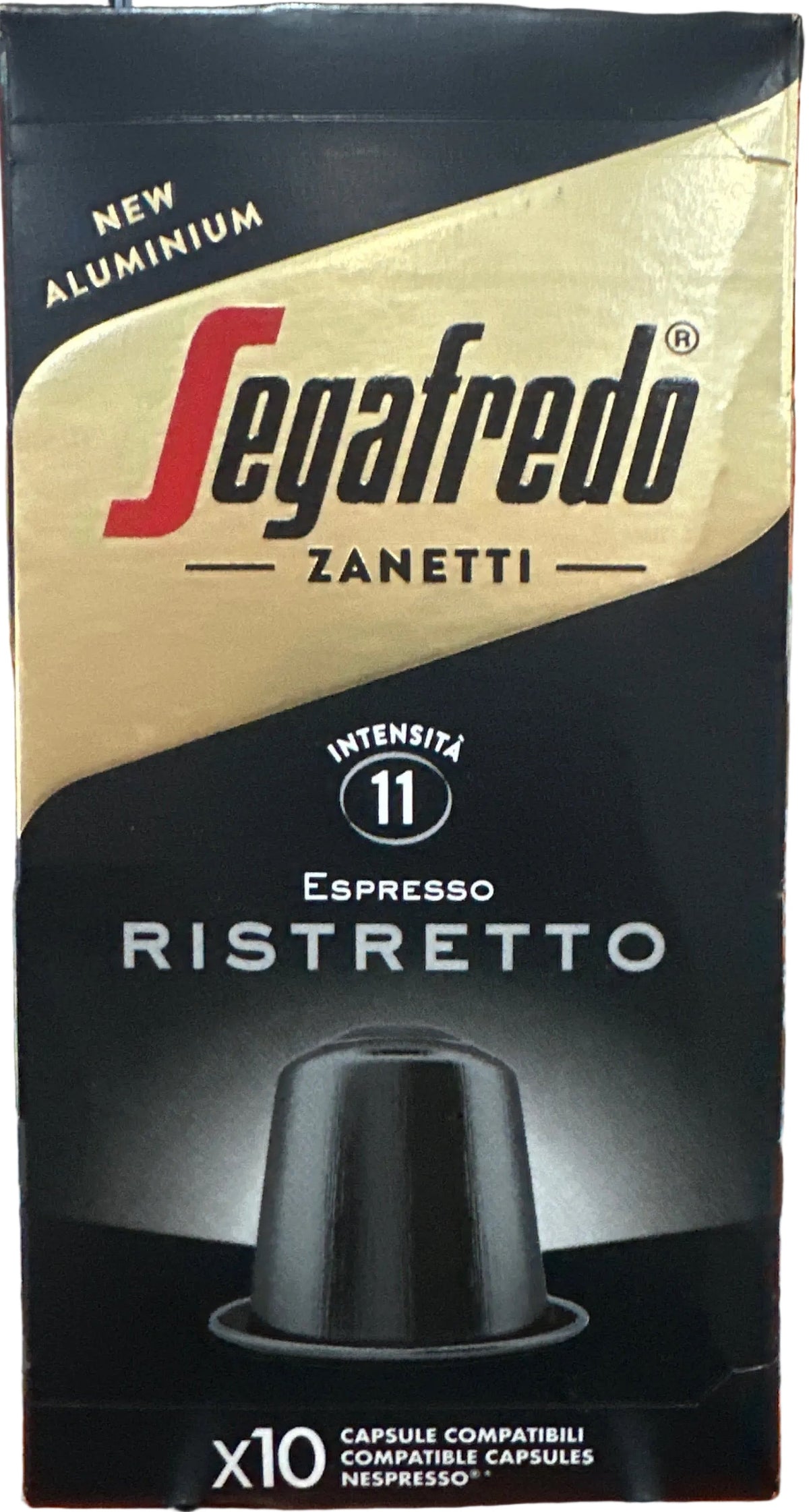 10 Capsules Coffee Compatible Nespresso Machine Aluminum Ristretto Intensity 11 Segafredo