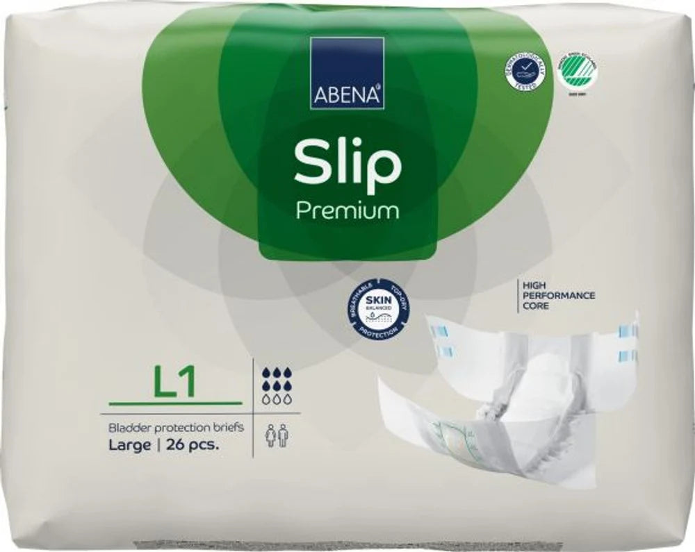 26 Adult Diapers in Scratch Shelter Shape Size L1 Abena