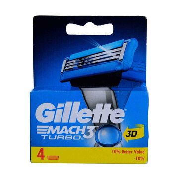 4 Gillette Mach3 Turbo Replaceable Cartridges