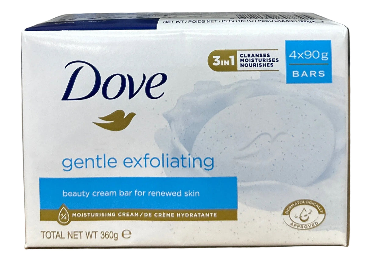 4 Dove Gentle Exfoliating Soaps 4x90g