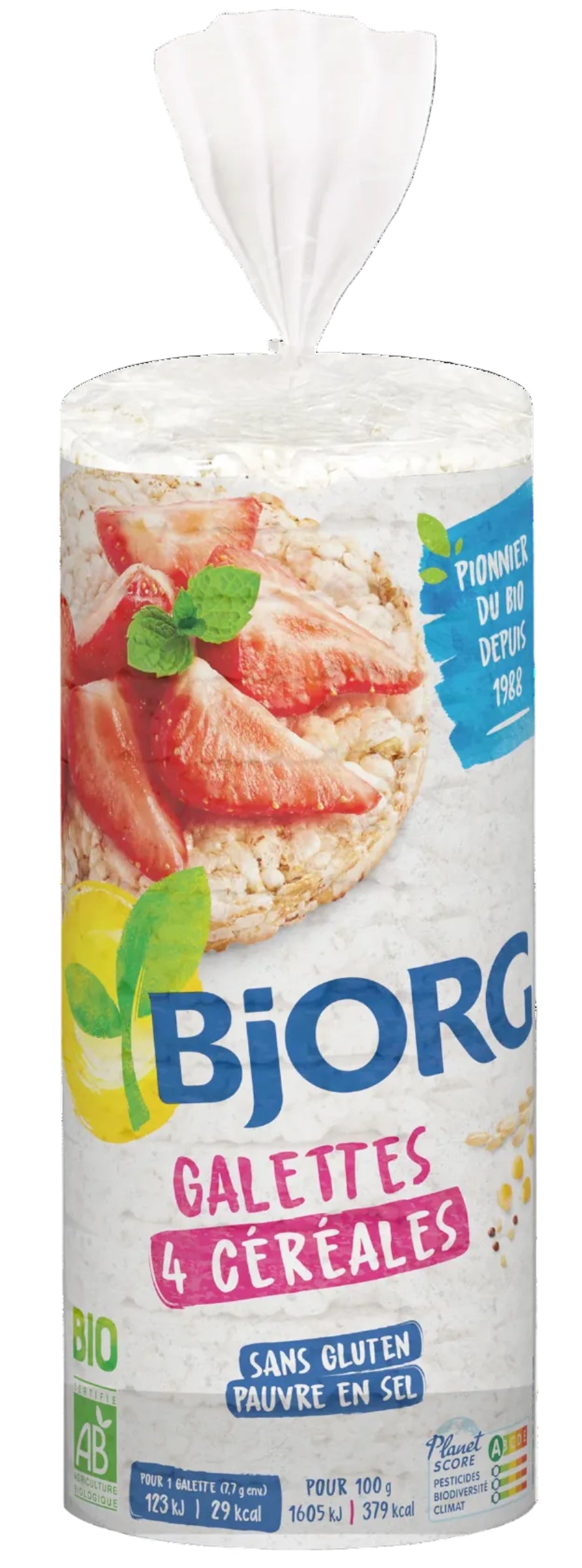 Galettes 4 Céréales Sans Gluten pauvre en sel Bjorg 130g