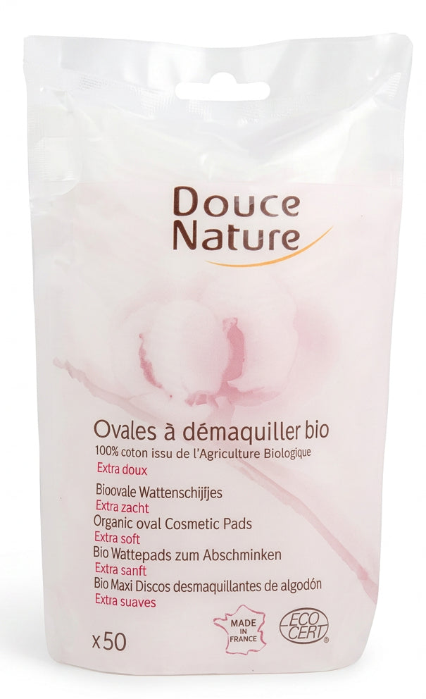 Cotons Ovales à Démaquiller Douce Nature 50 Unités