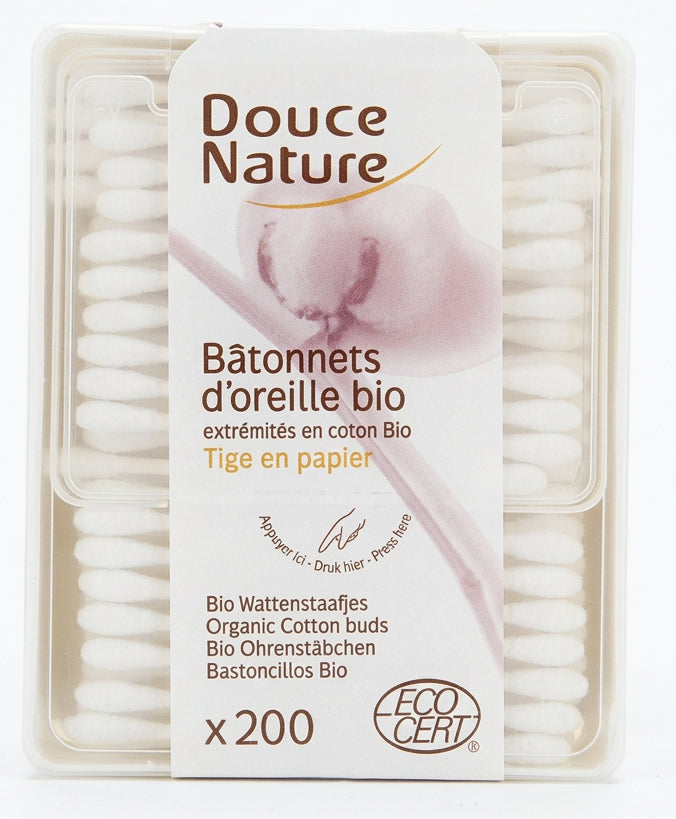 Bâtonnets de Coton pour les Oreilles Douce Nature 200 Unités