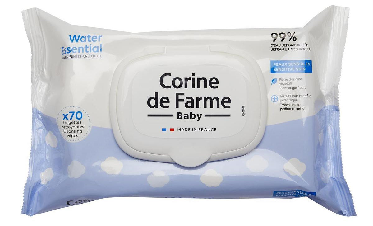 70 Corine de Farme Water Essential Baby Wipes