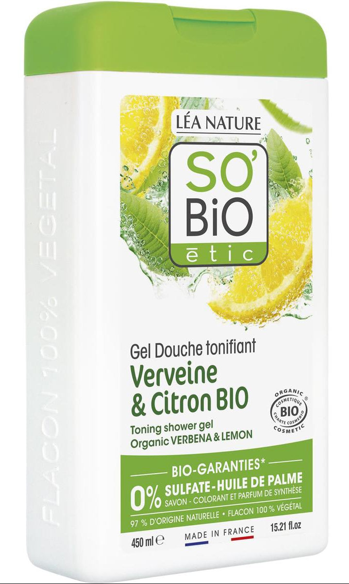 Gel Douche Verveine Citron Fraîcheur et Vitalité SO’BiO étic 450Ml