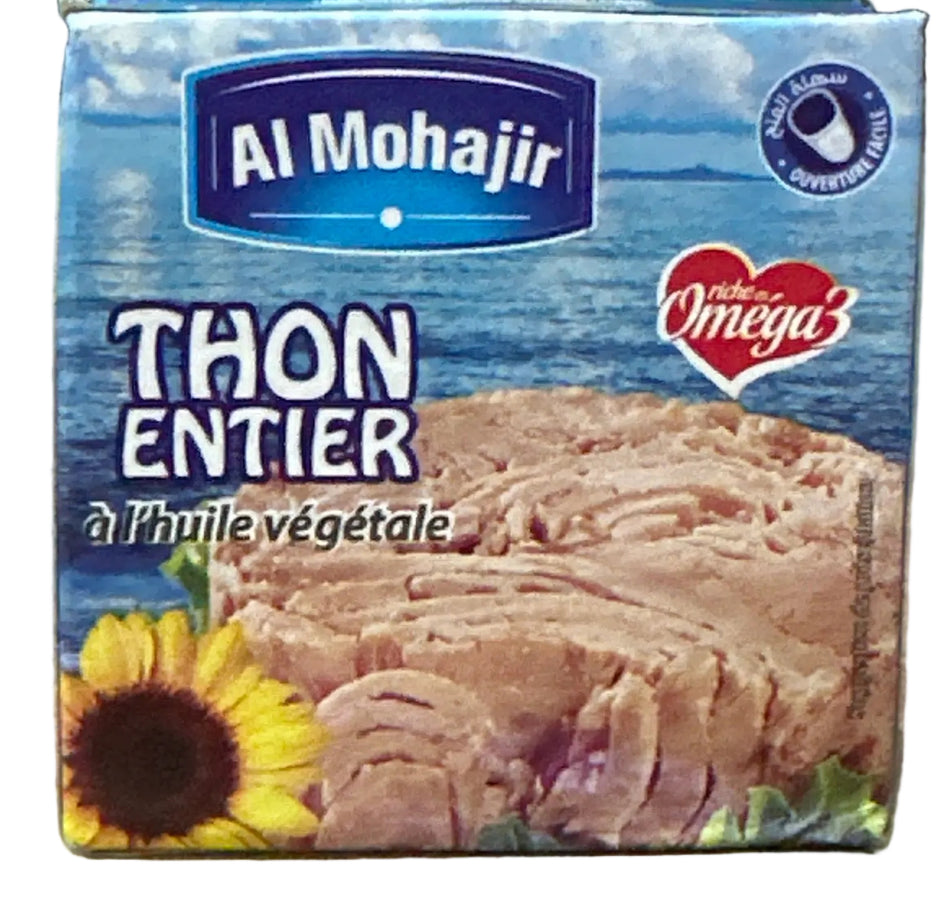 Thon entier à l’huile végétale Al Mohajir 80G