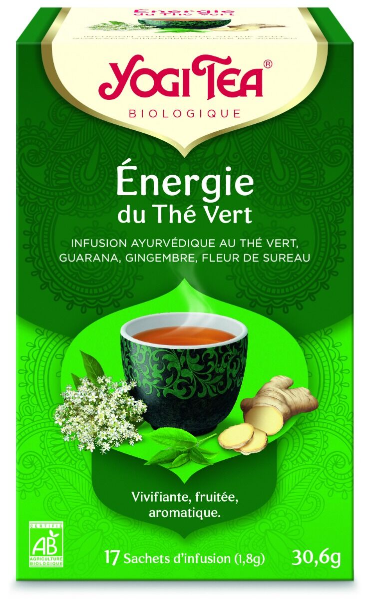 17 sachets Infusion Énergie au Thé Vert Bio YOGI TEA