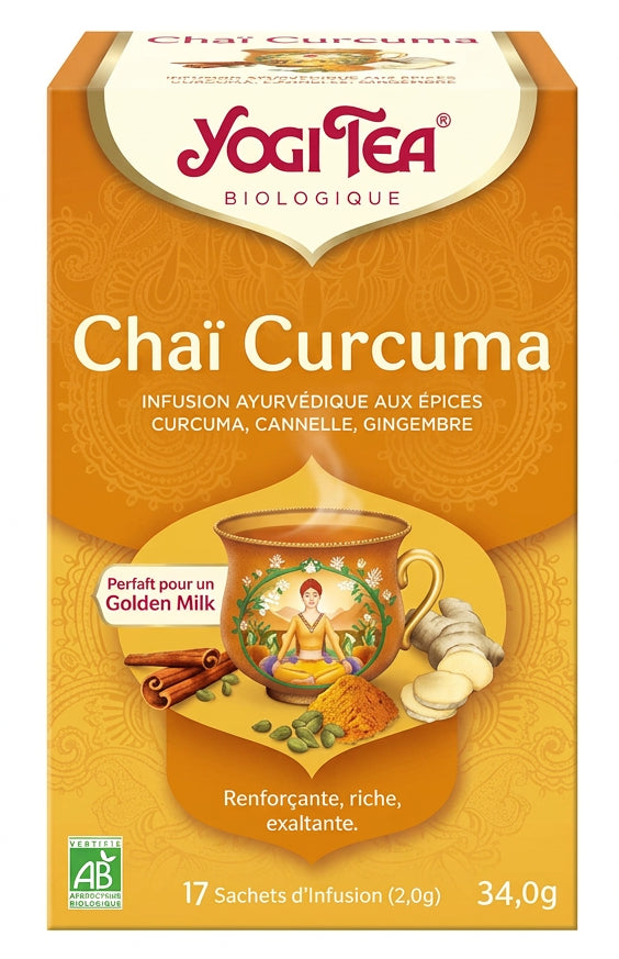 17 كيس شاي أعشاب تشاي بالكركم العضوي من يوغي تي (YOGI TEA)