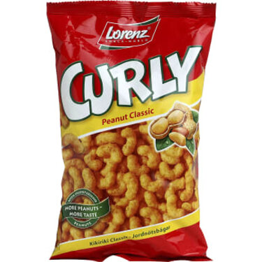 Curly Classic Peanut Flavored Puffed Corn Snacks 120g