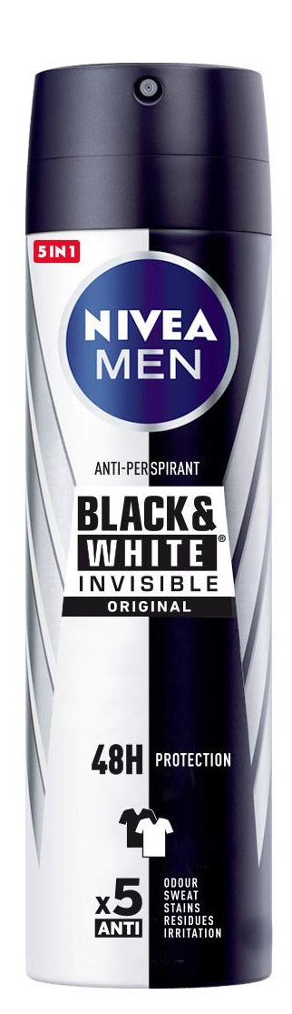 NIVEA Men Invisible Black & White Original Spray Deodorant 200ml