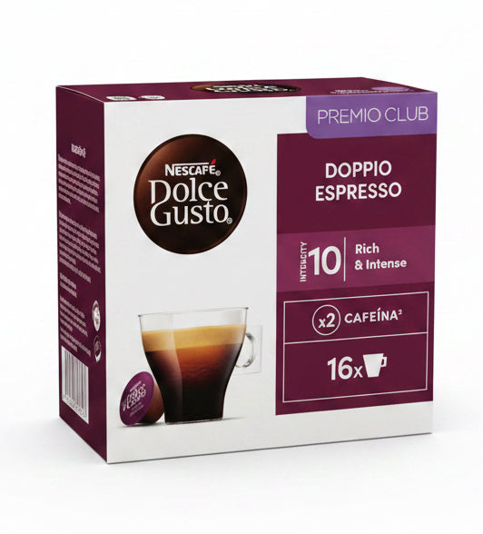 Box of 16 NESCAFÉ Dolce Gusto Doppio Espresso Intenso Coffee Capsules - Intensity 10