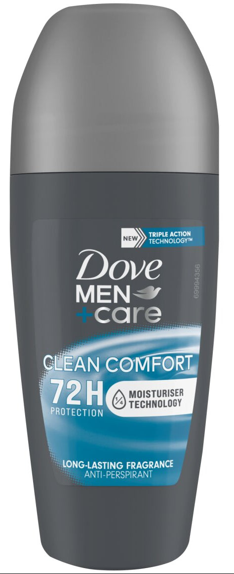 Dove Men+Care Clean Comfort Roll-On Antiperspirant Deodorant 50ml