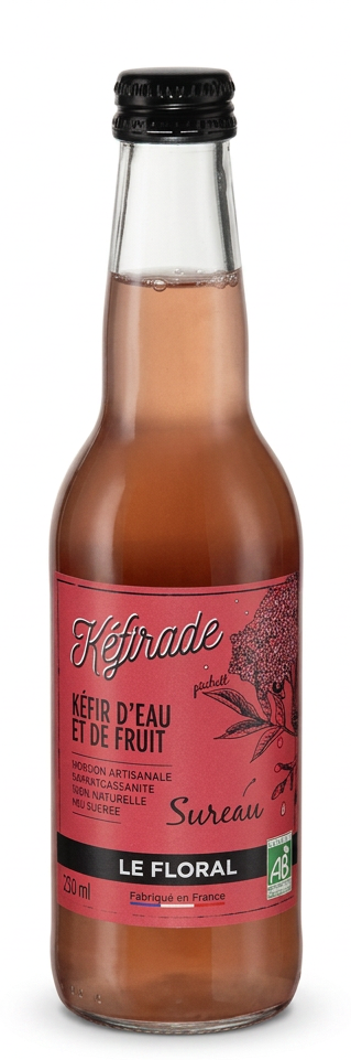 Boisson Fermentée à Base d’Eau et de Fruits, Saveur Sureau Kefirade 330Ml