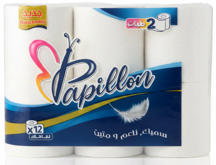 2-Ply Toilet Paper – Butterfly 12-Roll Pack