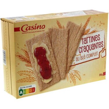 Tartines Craquantes au Blé Complet Casino 250g