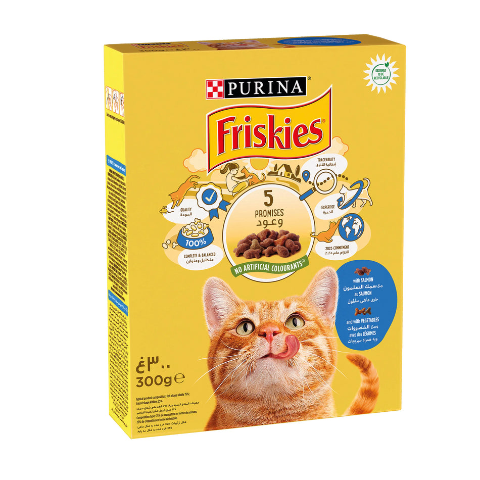 Friskies Salmon and Vegetable Dry Cat Food 300g