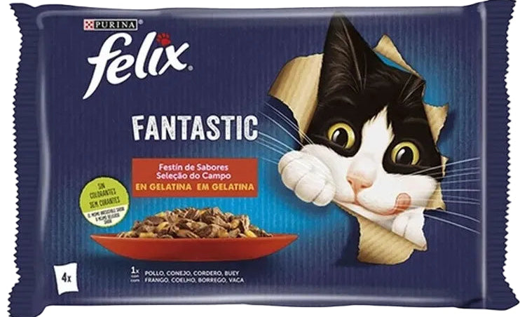Purina Felix Fantastic Meat Cat Food 4x85g