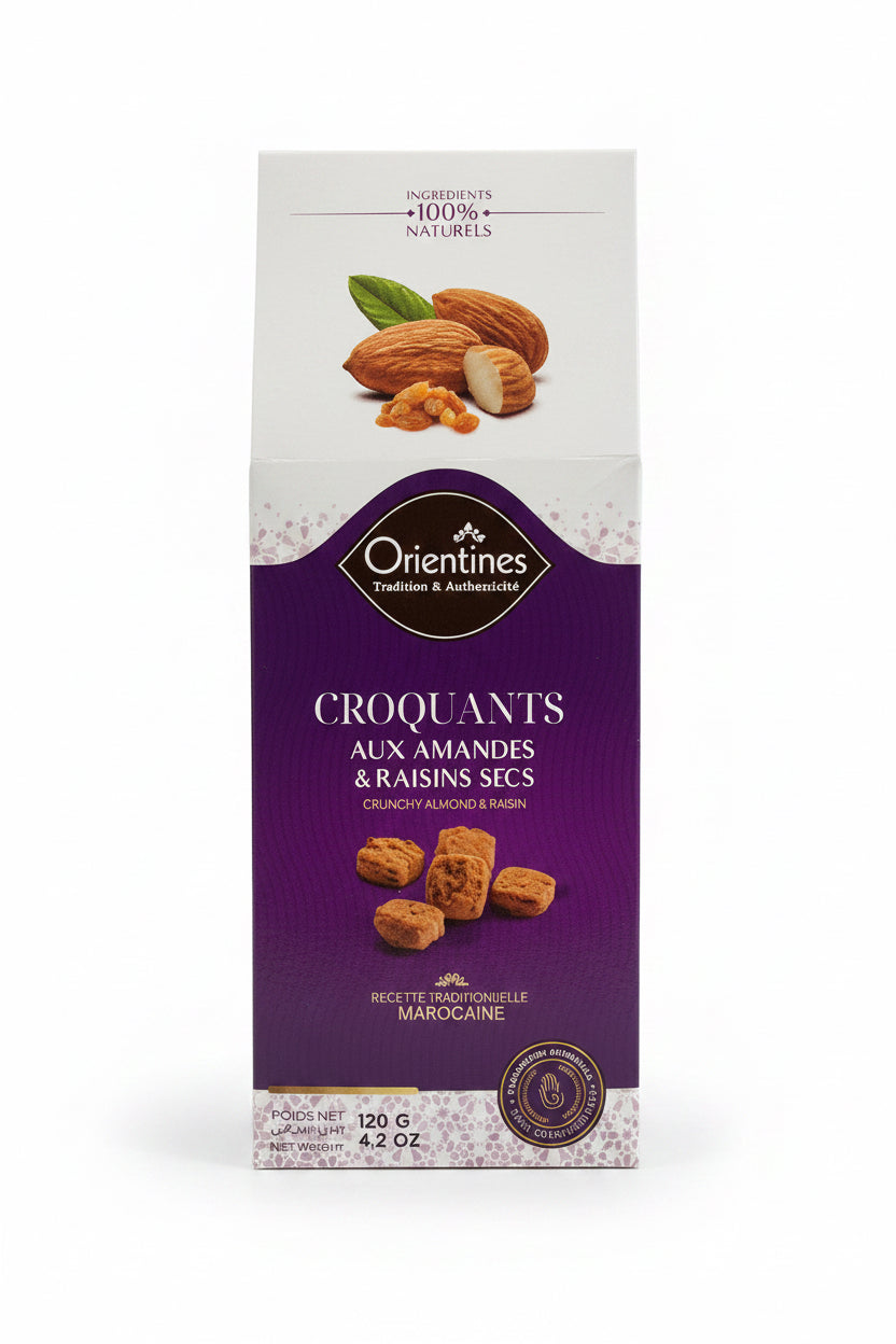Orientine Traditional Gourmet Crunchy Almond and Raisin Biscuits 120g