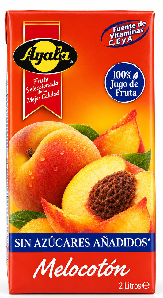 Boisson Fruité  Nectar de Pêche Sans Sucre Ayala 2L