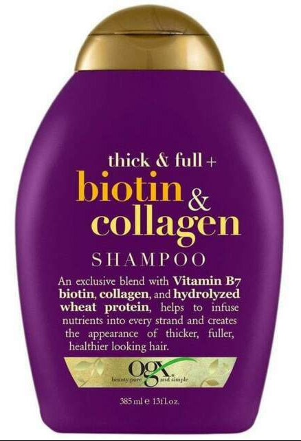 Shampoing Biotine & Collagène – Volume, Épaisseur & Force des Cheveux OGX 385 ml