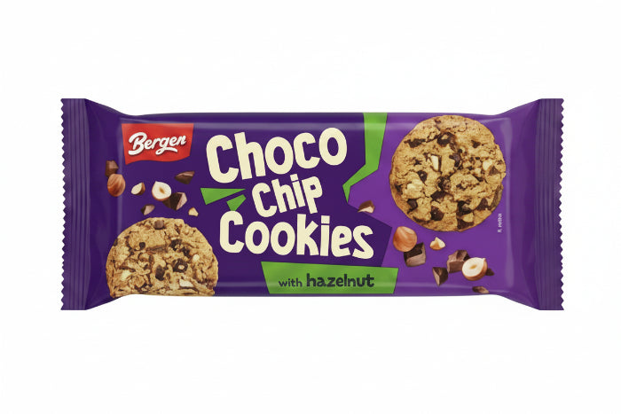 Bergen Gourmet Chocolate Chip and Hazelnut Cookies 85g