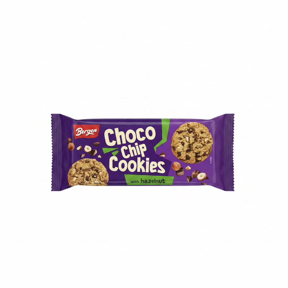 Cookies Gourmands aux Pépites de Chocolat et Noisettes Bergen 85g