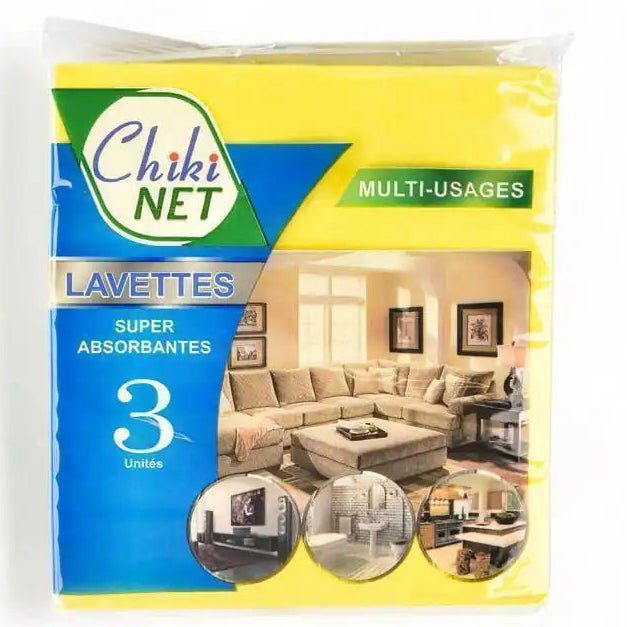 3 قطع قماش تنظيف من تشيكينيت، لون سادة، 37 × 40 سم