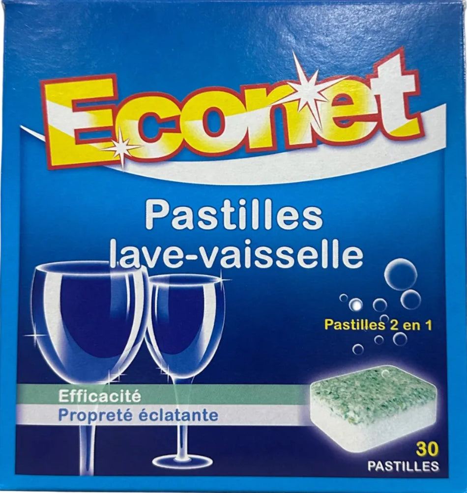 30 Pastilles lave vaisselle Econet 600G 2 en 1