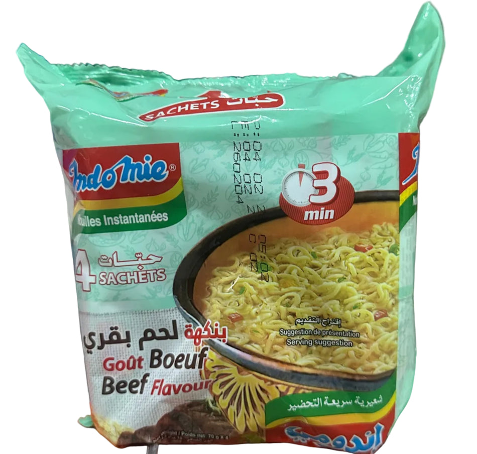 Nouilles instantanées Pack Boeuf x4 Indomie