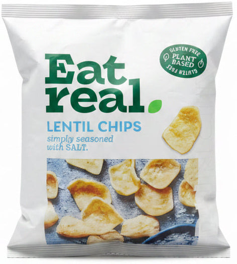 Eat Real Lentil Chips Sea Salt Gluten Free 40G