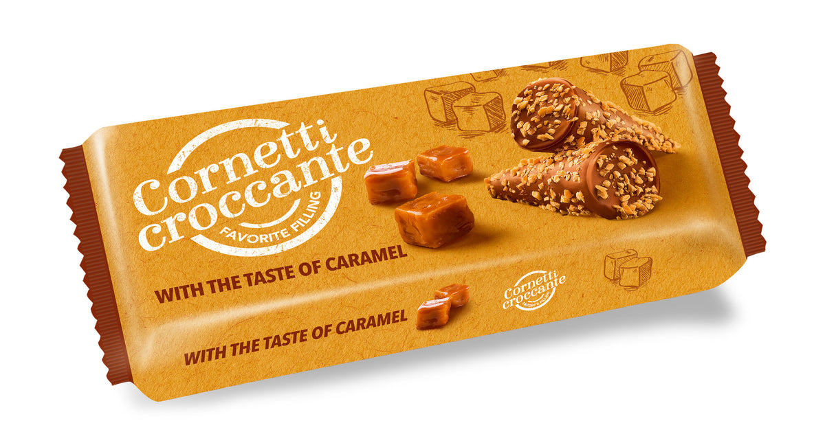 Crispy Wafers with Caramel Cream Crunchy Cones 112g