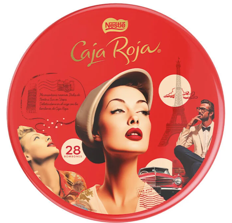 Box of 28 Caja Roja Lata Chocolates 250g