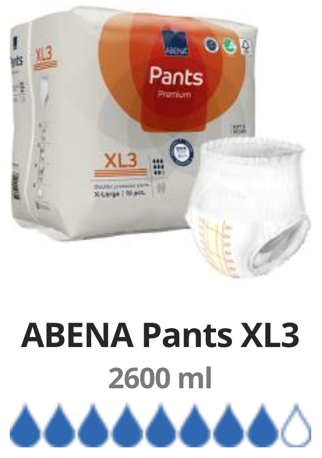 16 حفاضات أبينيا بريميوم للبالغين مقاس XL3 (130-170 سم)