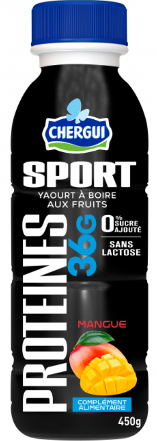 Sports Drinkable Protein Yogurt 36g Mango Chergui 450ml
