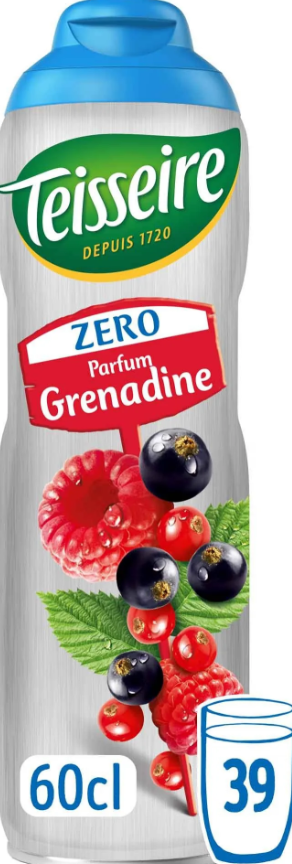 Teisseire Flavor Grenadine Perfume Syrup 0% Sugar 600ml